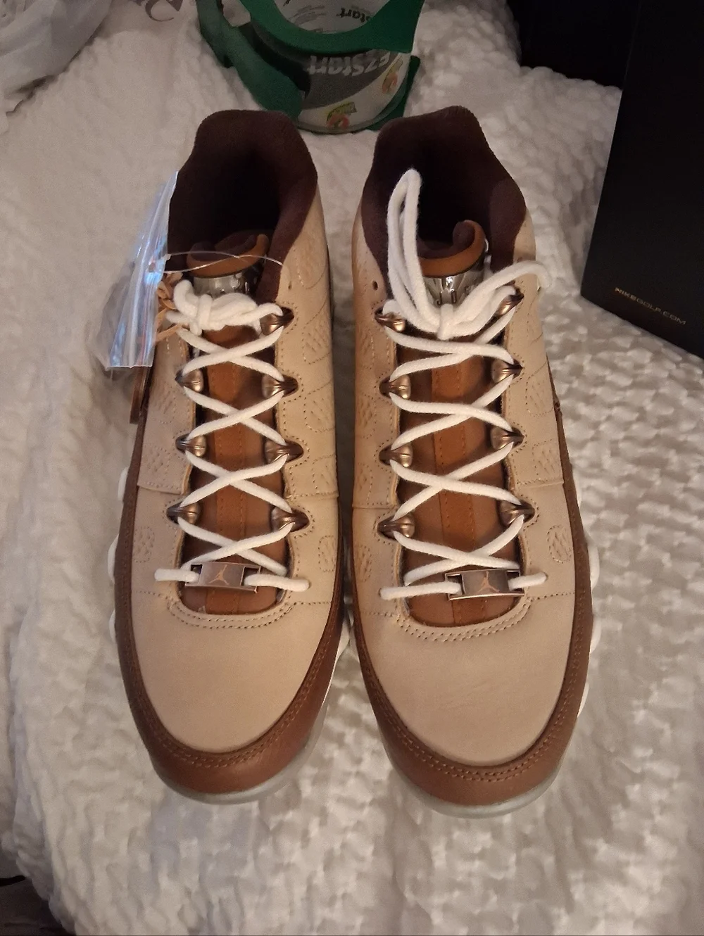 Jordan Men’s Low-Top Golf Cleats- Beige and Brown